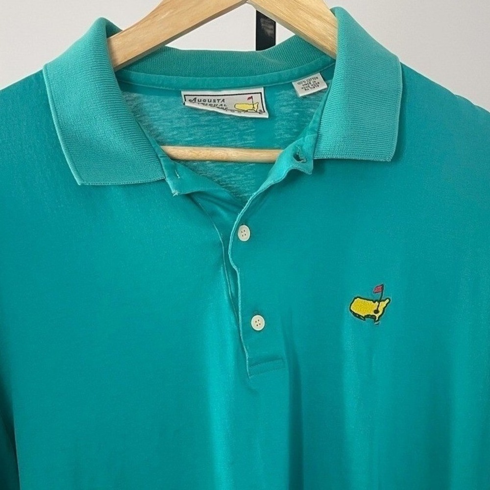 Vintage Slazenger Masters Golf Polo Shirt Augusta National Golf Shop Green L